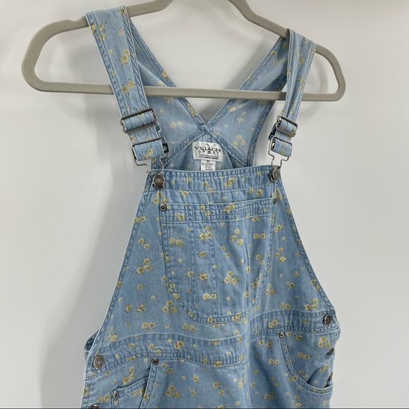 Vintage 90s Y2K Floral Shortalls 8P - Picture 1 of 8
